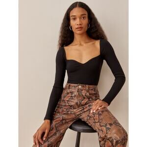 Reformation October Knit Top Black - S